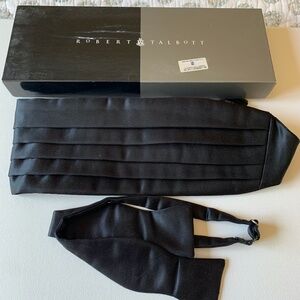 Robert Talbott Black Cummerbund and Bow Tie